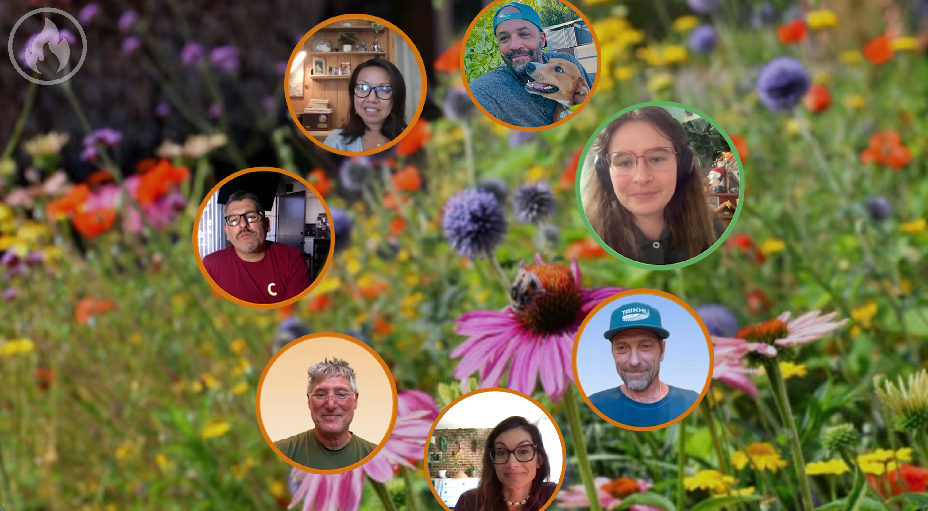CircleUp gathering in the flower room