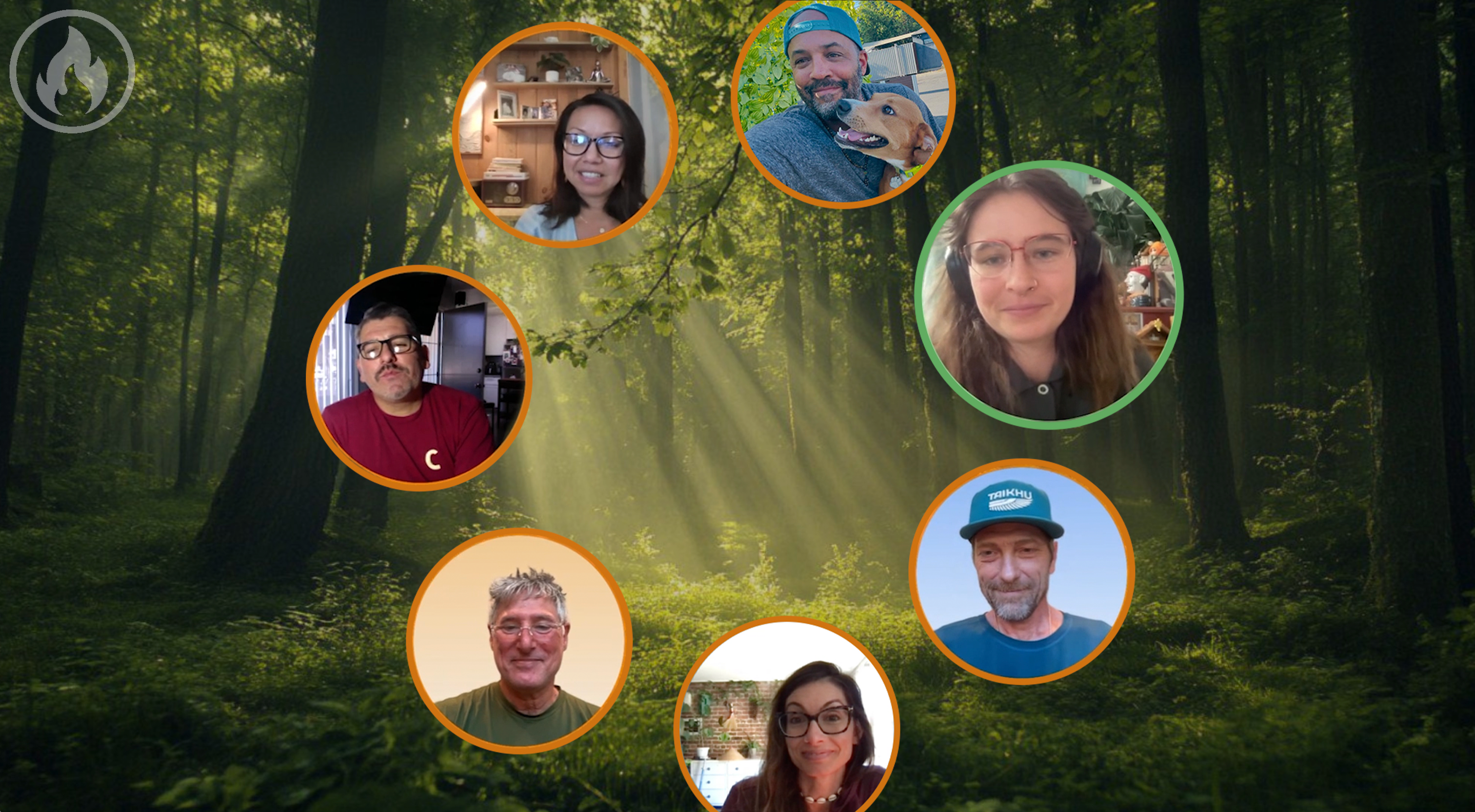 CircleUp gathering in the forest light room