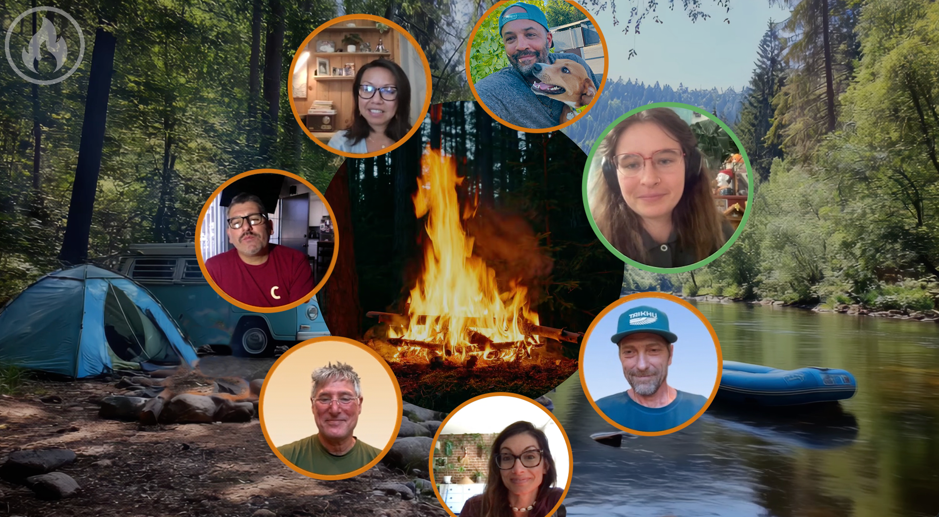 CircleUp gathering in the riverside campfire circle